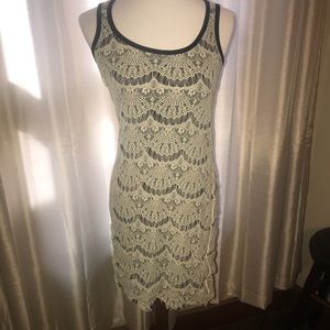 Women’s Black and White Lace Sun Dress